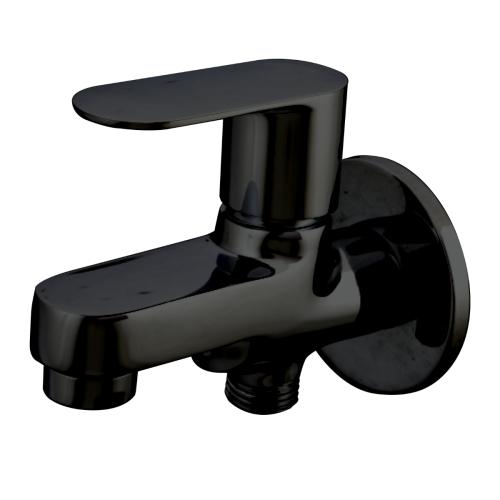 Two Way Bib Cock with Wall Flange Matt Black